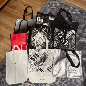 Set of 9 Assorted Lululemon Shoppers